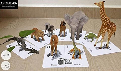 Animal 4D+ Augmented Reality Alphabet Flashcards for Kids Toys
