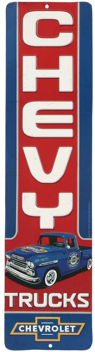 Vintage Like Chevy Trucks Vertical Embossed Metal Sign Man Cave Garage Gift
