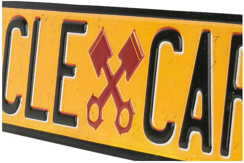 Muscle Car Avenue Embossed Metal Street Sign Man Cave Garage