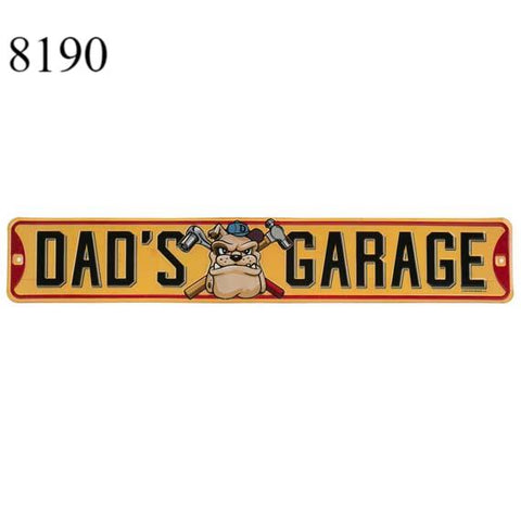DAD'S GARAGE EMBOSSED TIN STREET SIGN MAN CAVE DAD GIFT Nostalgia Retro Father