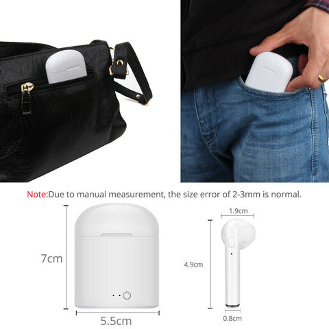 New Open Box i7S TWS Wireless Bluetooth Earbuds Headphones iPhone Android