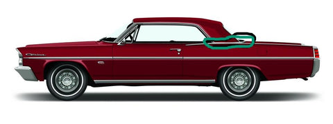 1963 Pontiac Catalina Lower RH Rear Windshield Trim Molding Chrome Passenger