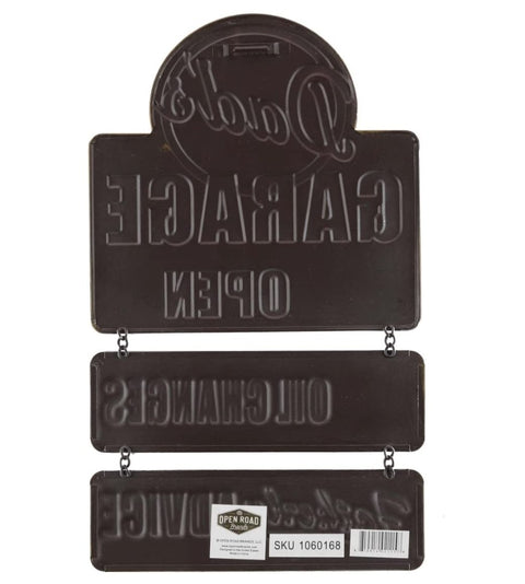 Dad's Garage Linked & Embossed Metal Sign Gift Father Car Auto