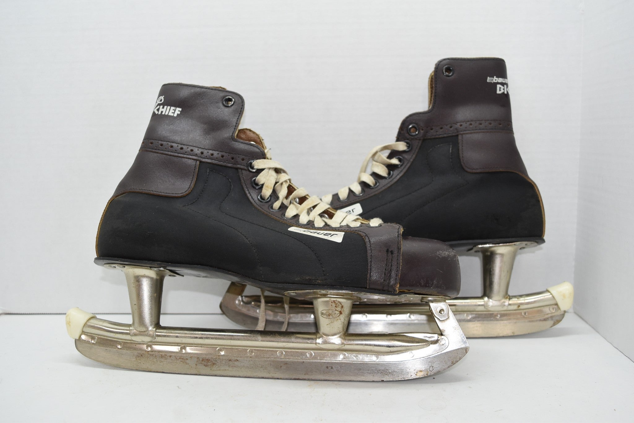 Vintage Bauer Big Chief Ice Skates Men Size 10 Ice Hockey FatMan's