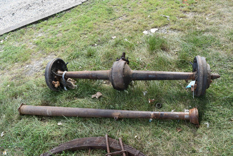 Lot of Various 37-48 Parts 1 Ton 5 Lug Rear End Drive Shaft Trailing Arms Spring