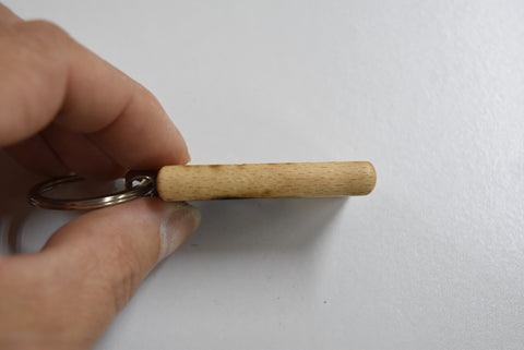 Laser Engraved Wood Keychain Betty Boop I Love Bingo Fatman's Garage 2 sided