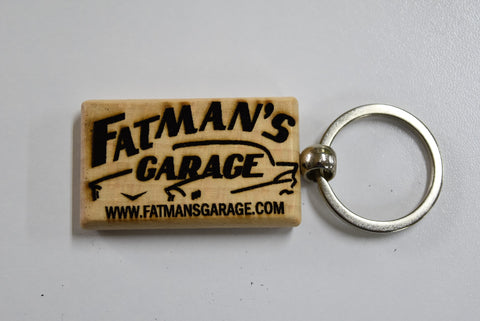 Laser Engraved Wood Keychain Cadillac Fatman's Garage 2 sided
