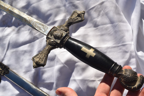 1890s Free Masons Masonic Templar Sword Sheath Scabbard Ceremonial MC Lilley Co