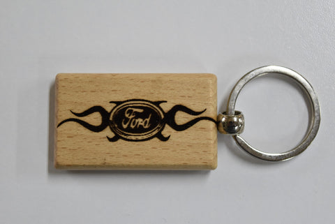 Laser Engraved Wood Keychain Ford Fatman's Garage 2 sided