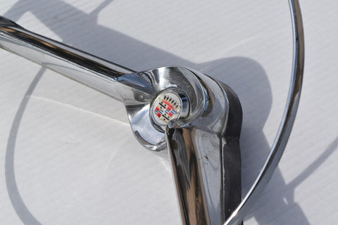 1958 Cadillac Limo Steering Wheel Black Horn Ring Button Complete Series 75 58
