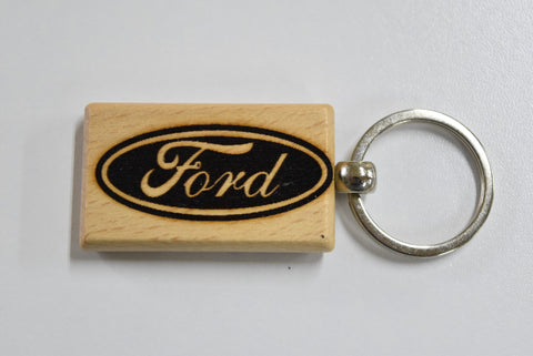 Laser Engraved Wood Keychain Ford Fatman's Garage 2 sided