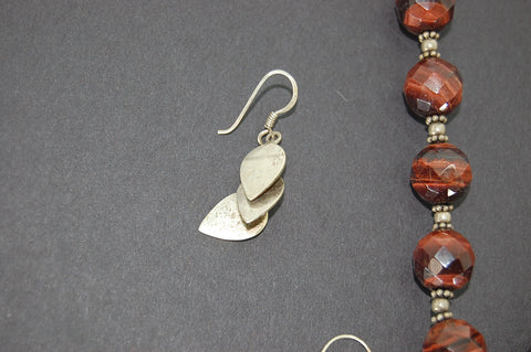 Lot of Sterling Silver Jewelry Necklace Earrings Tigers Eye Crystal 925