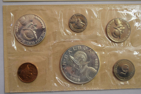1968 PANAMA Large CONQUISTADOR BALBOA Genuine Proof 6 Coin Set 2 Silver