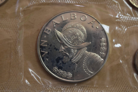 1968 PANAMA Large CONQUISTADOR BALBOA Genuine Proof 6 Coin Set 2 Silver