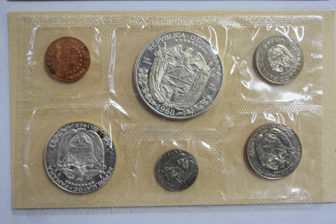 1968 PANAMA Large CONQUISTADOR BALBOA Genuine Proof 6 Coin Set 2 Silver
