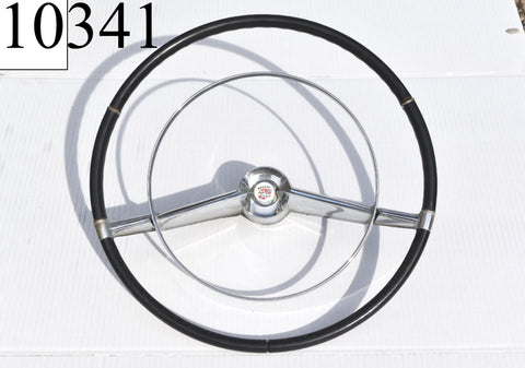 1958 Cadillac Limo Steering Wheel Black Horn Ring Button Complete Series 75 58