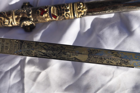 1890s Free Masons Masonic Templar Sword Sheath Scabbard Ceremonial MC Lilley Co