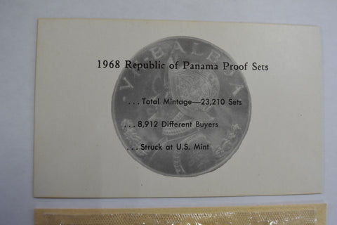 1968 PANAMA Large CONQUISTADOR BALBOA Genuine Proof 6 Coin Set 2 Silver