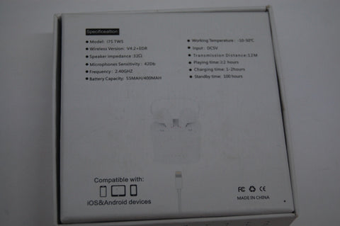 New Open Box i7S TWS Wireless Bluetooth Earbuds Headphones iPhone Android