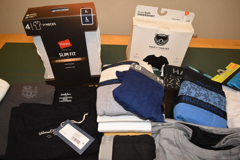 Wholesale 14 lb Lot of Mens Basics Underwear T Shirts Undershirts Boxers Briefs