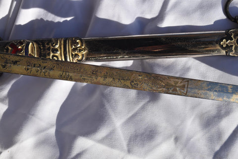 1890s Free Masons Masonic Templar Sword Sheath Scabbard Ceremonial MC Lilley Co