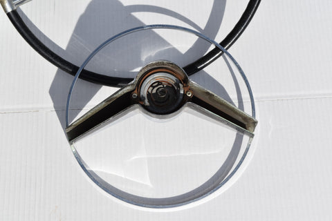 1958 Cadillac Limo Steering Wheel Black Horn Ring Button Complete Series 75 58