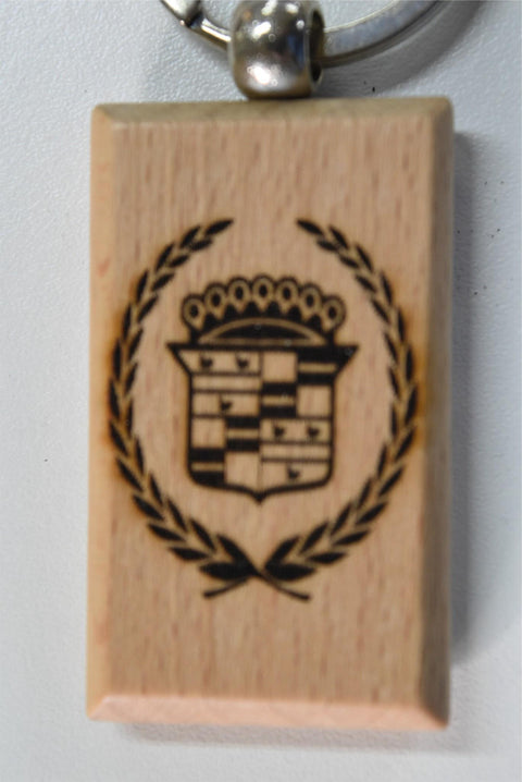 Laser Engraved Wood Keychain Cadillac Fatman's Garage 2 sided