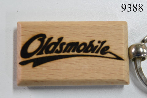 Laser Engraved Wood Keychain Oldsmobile Fatman's Garage 2 sided