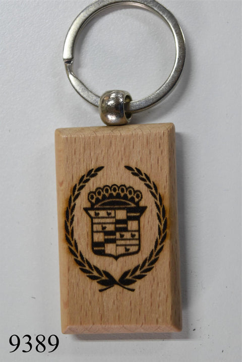 Laser Engraved Wood Keychain Cadillac Fatman's Garage 2 sided