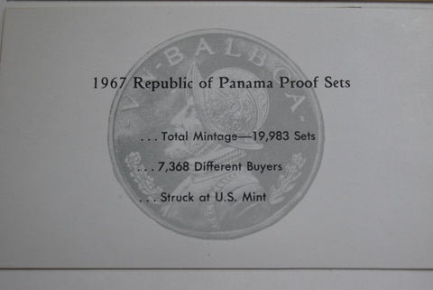 1967 PANAMA Large CONQUISTADOR BALBOA Genuine Proof 6 Coin Set 2 Silver
