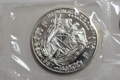 1967 PANAMA Large CONQUISTADOR BALBOA Genuine Proof 6 Coin Set 2 Silver