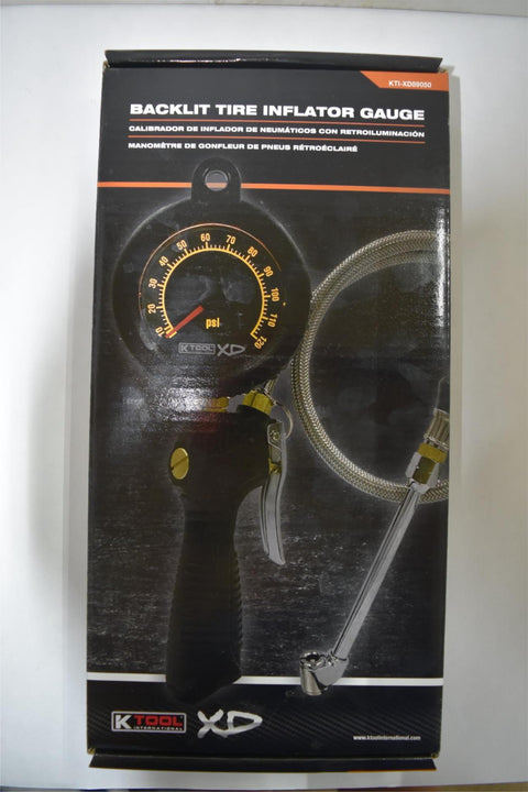 K-Tool Air Chuck Tire Inflator Backlit Dial Pressure Gauge 120 PSI Car Truck 3295I