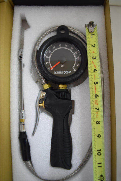 K-Tool Air Chuck Tire Inflator Backlit Dial Pressure Gauge 120 PSI Car Truck 3295I