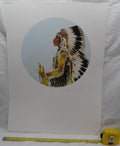 Jerry Ingram- Chief with pipe. Native American Art, limited edition lithograph.