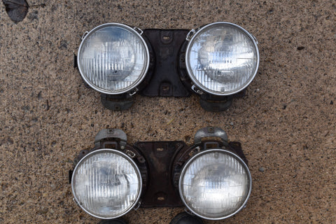 1964 Ford Galaxie Left Right Pair Headlight Assembly Buckets Mount Trim Ring 64