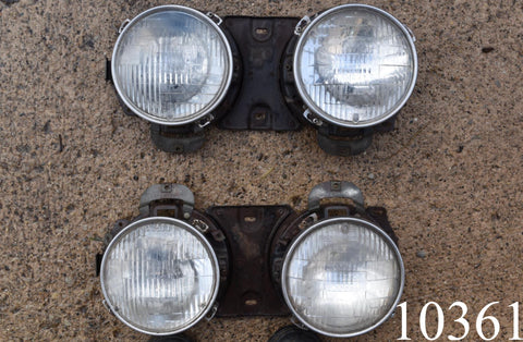 1964 Ford Galaxie Left Right Pair Headlight Assembly Buckets Mount Trim Ring 64