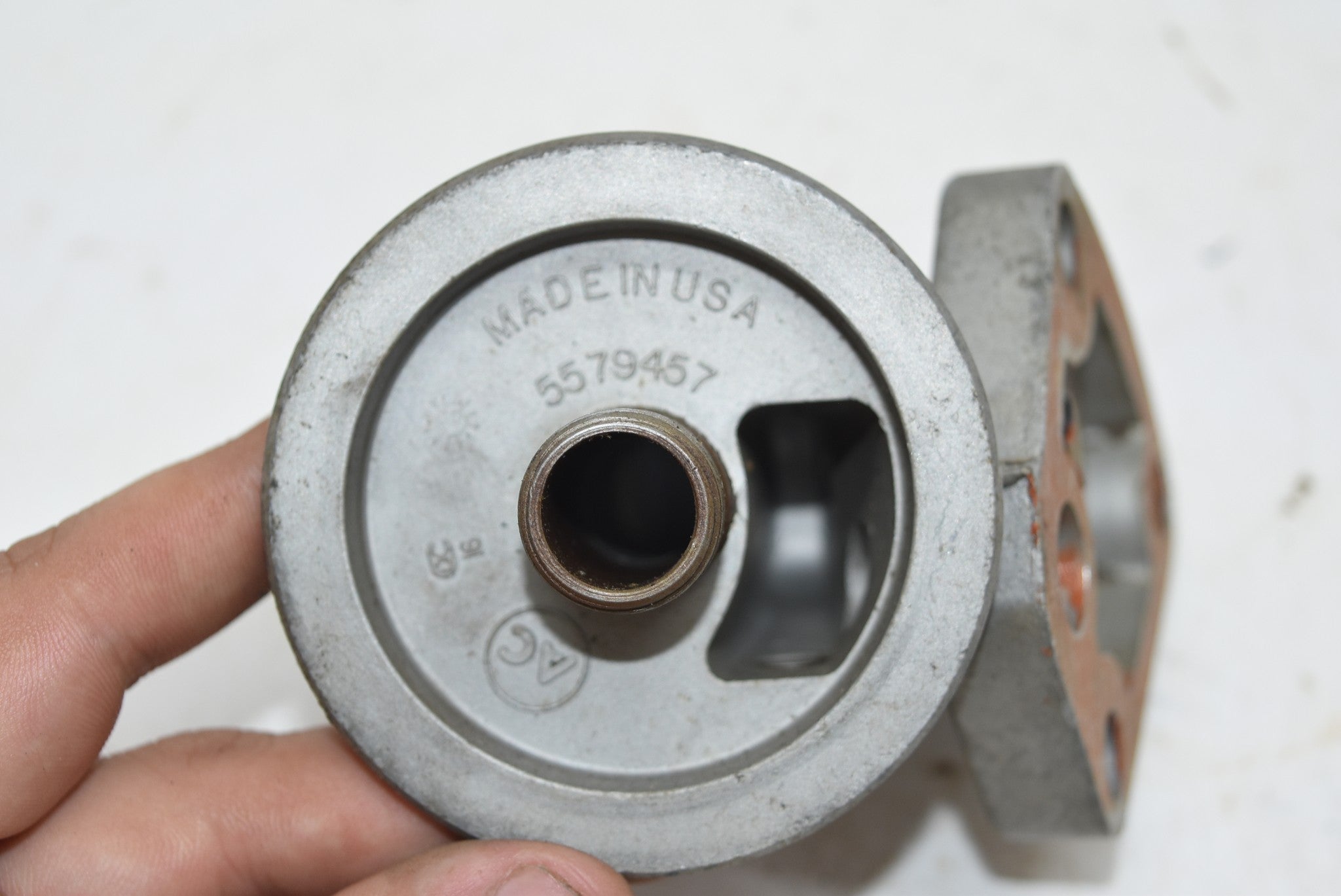 196579 PONTIAC OIL FILTER HOUSING ADAPTER RAM AIR H.O. ANGLED firebir