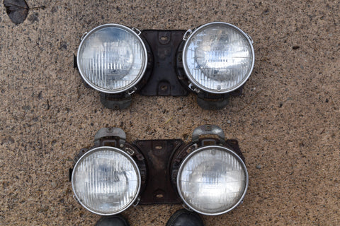 1964 Ford Galaxie Left Right Pair Headlight Assembly Buckets Mount Trim Ring 64