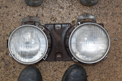 1964 Ford Galaxie Left Right Pair Headlight Assembly Buckets Mount Trim Ring 64