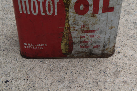 Allstate Regular Motor Oil Can Tin Man Cave Garage Decor Vintage Rustic Old 10QT