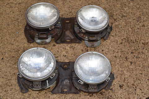 1964 Ford Galaxie Left Right Pair Headlight Assembly Buckets Mount Trim Ring 64