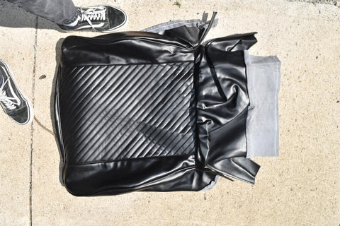 1965 Pontiac GTO Front Bucket Seat Upholstery Set Right Lower Black Vinyl 65