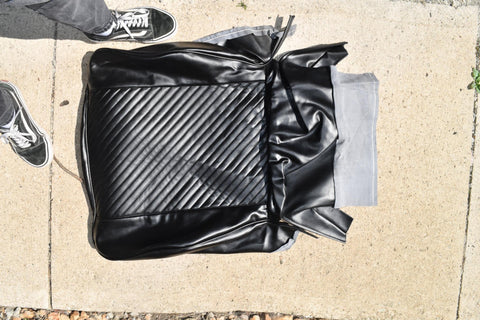 1965 Pontiac GTO Front Bucket Seat Upholstery Set Right Lower Black Vinyl 65
