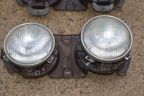 1964 Ford Galaxie Left Right Pair Headlight Assembly Buckets Mount Trim Ring 64