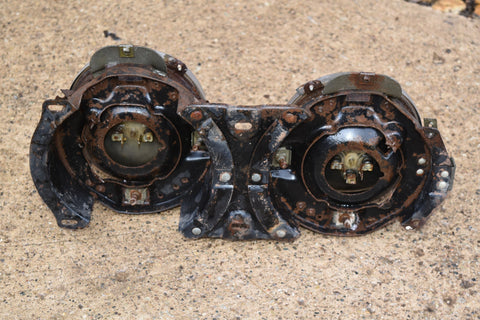 1964 Ford Galaxie Left Right Pair Headlight Assembly Buckets Mount Trim Ring 64