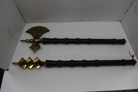 DREGO DESIGN B.E.L MADE IN ENGLAND DECORATIVE MACE AXE BRASS