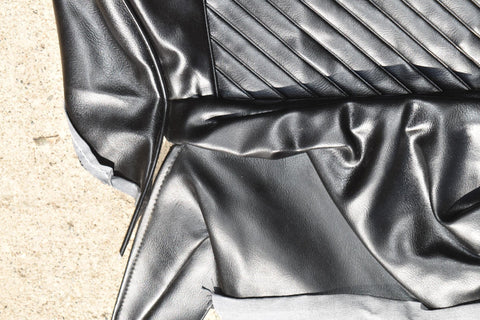 1965 Pontiac GTO Front Bucket Seat Upholstery Set Right Lower Black Vinyl 65