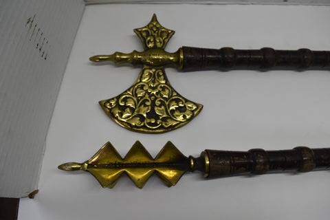 DREGO DESIGN B.E.L MADE IN ENGLAND DECORATIVE MACE AXE BRASS