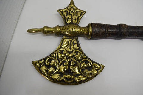 DREGO DESIGN B.E.L MADE IN ENGLAND DECORATIVE MACE AXE BRASS