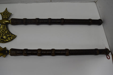 DREGO DESIGN B.E.L MADE IN ENGLAND DECORATIVE MACE AXE BRASS